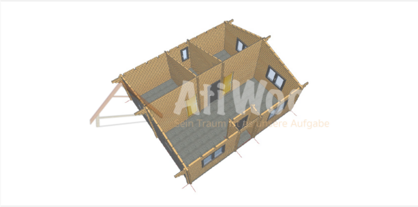 Estructura 3D de casa de madera modelo Lajares