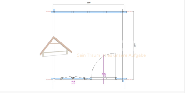 Plano técnico de casa de madera modelo Antigua