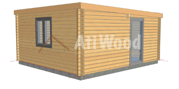 Casa de madera modelo Tindaya fachada lateral de madera
