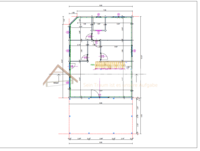 Plano de casa de madera en Valsequillo con distribución interior