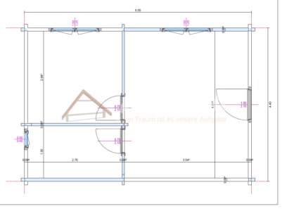 Plano de casa de madera modelo Valleseco con distribución orientativa