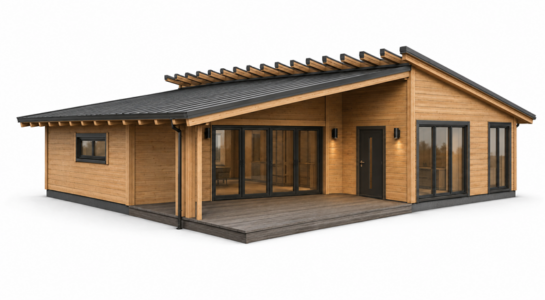 Casa de madera modelo Braga con estructura ligera y diseño personalizado