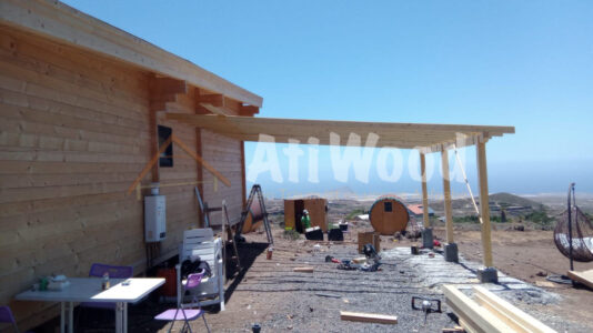 Casa de madera Tenerife durante la construcció
