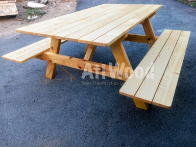 Banco de madera exterior para jardín o terraza