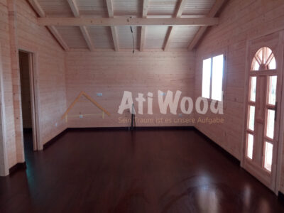 Habitación de Casa Escanio con acabados de madera