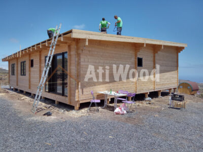 Casa de madera Tenerife durante la construcción